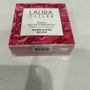 Laura Geller baked blush and Brighten marbleized blush in tropic hues
